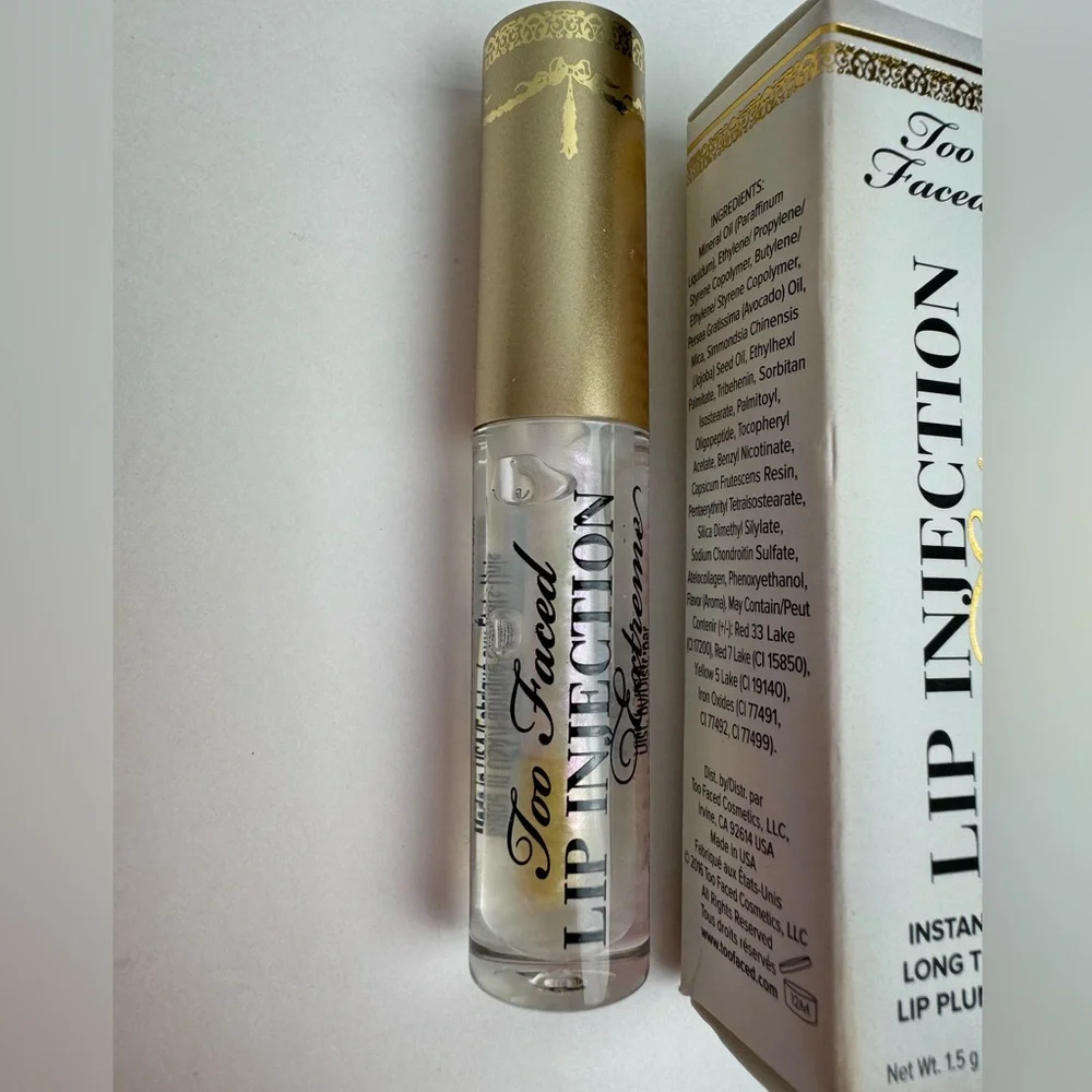 Too Faced Lip Injection Extreme | Clear | micro travel size | NEW - Picture 2 of 6